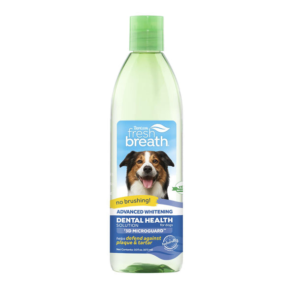 Tropiclean Fresh Breath Advanced Whitening Dental Health Solution for Dogs, 473-mL