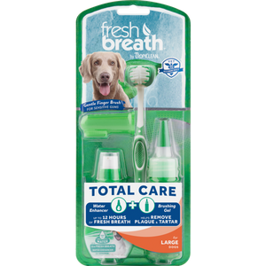 Tropiclean Fresh Breath Total Care Brushing Kit for Dogs, Large, 2-oz