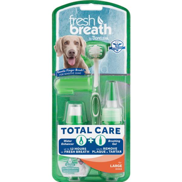 Tropiclean Fresh Breath Total Care Brushing Kit for Dogs, Large, 2-oz