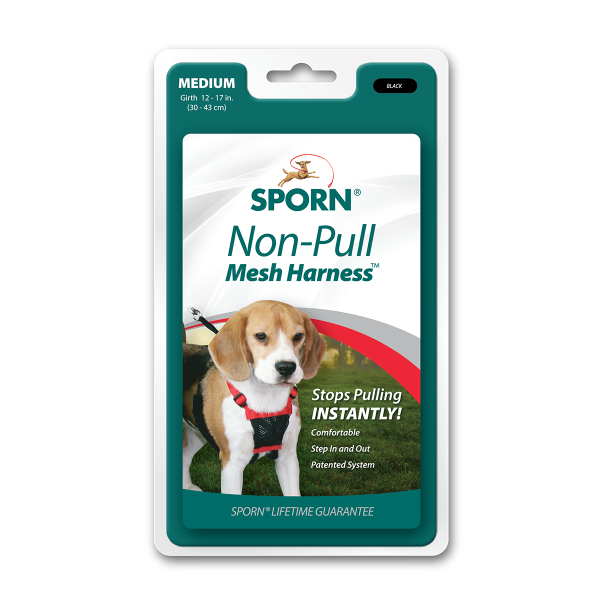 Sporn Harnais pour chien en maille anti-traction, Noir