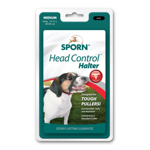 Sporn Head Control Halter Dog Collar, Black
