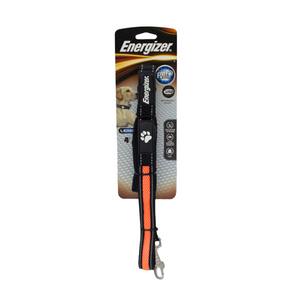 Laisse pour chien avec éclairage DEL USB Energizer Pets, orange, 4 pi