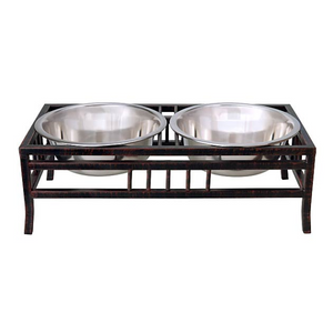 Black Label Mission Raised Double Diner Dog Bowls