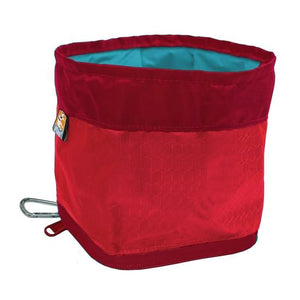Kurgo Zippy Bol de voyage pour chien, rouge grange