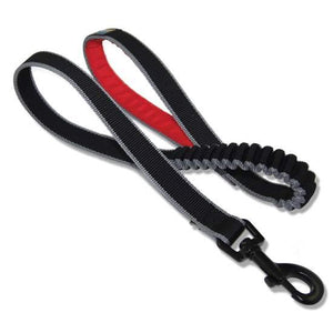 Kurgo Laisse "Springback Lite" Noire Avec Poignée Rouge