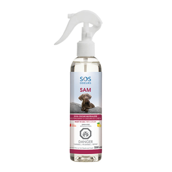 Vaporisateur neutralisant pour chiens SOS Odeurs SAM, 250 mL