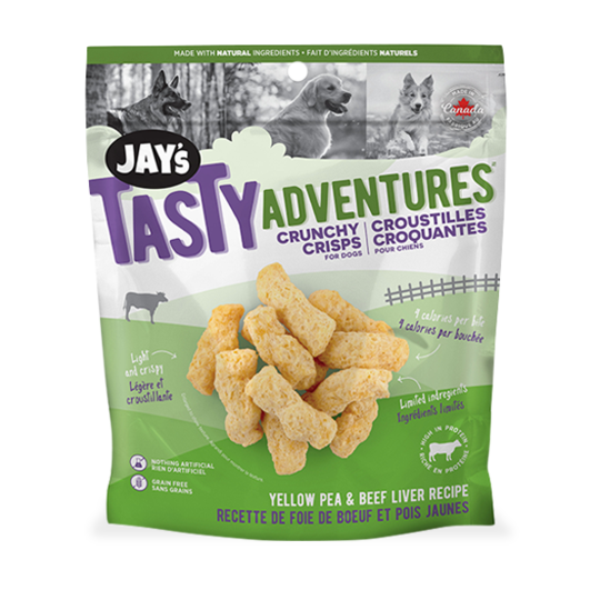 Jay's Tasty, Gâteries Pour Chien, Croustilles Croquantes Foie De Boeuf & Pois Jaune