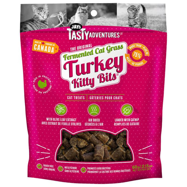Jay's Kitty Bits, Gâteries Fermentées Pour Chat, Dinde, 60-gram