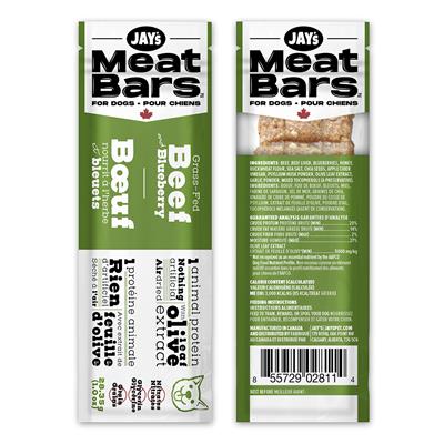 Jay's Meat Bars, Présentoir De Comptoir, Barres À La Viande, Boeuf & Bleuets