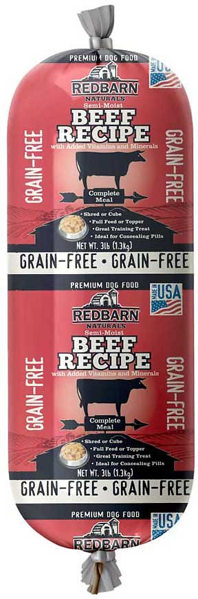 Redbarn Naturals Recette de bœuf sans céréales Rouleau de nourriture pour chiens, rouleau de 3 lb