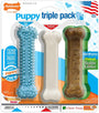 Nylabone Puppy Chew Puppy Triple Pack Dog Toy, Blue, 3-pk