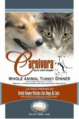 Carnivora Dîner de dinde surgelé pour chat et chien