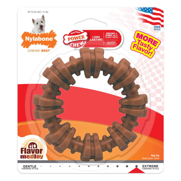 Nylabone Power Chew Textured Ring Medley Flavored Dog Toy