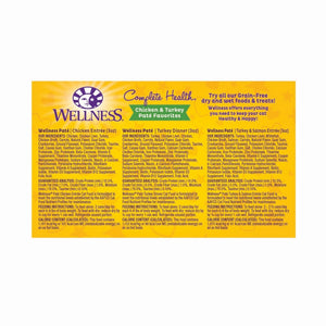 Wellness Complete Health Chicken & Turkey Pate Favorites Variety Pack Wet Cat Food Cans, 3-oz
