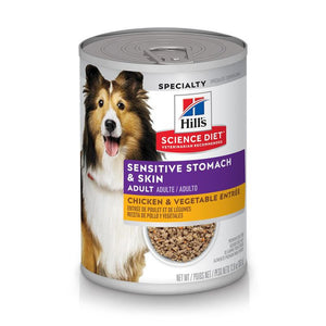 Hill's Science Diet Adult Sensitive Stomach & Skin Grain-Free chicken & Vegetable Entree Wet Dog Food