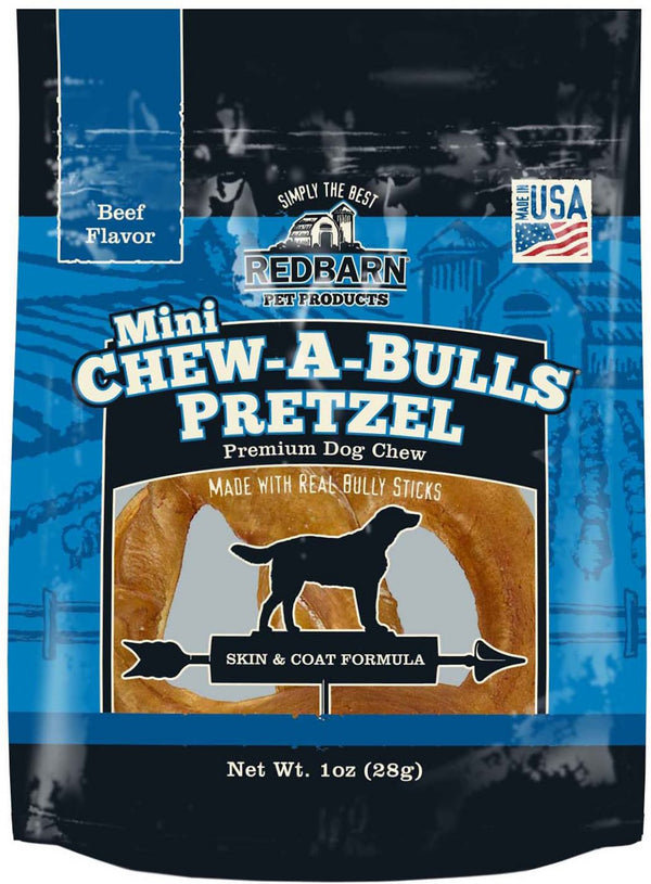 Redbarn Chew-A-Bulls Mini Bretzel saveur boeuf friandise pour chiens, 1 pièce