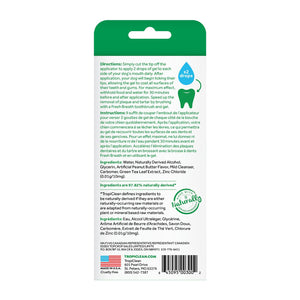 Tropiclean Fresh Breath Oral Care Peanut Butter Flavor Clean Teeth Gel for Dogs