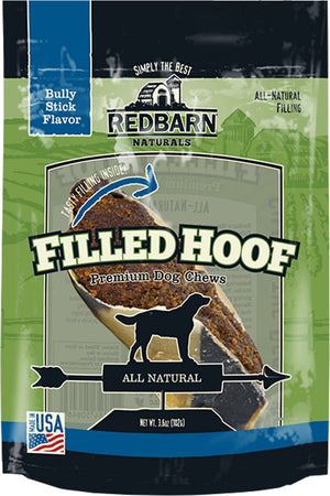 Redbarn Friandises naturelles pour chiens Bully Stick fourrés aux sabots de vache