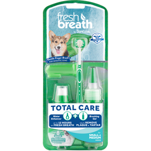 Tropiclean Fresh Breath Total Care Brushing Kit for Dogs, Small/Medium, 2-oz