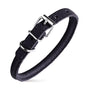 Dogline Collier rond en cuir souple pour chien, noir