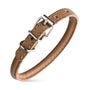 Dogline Collier rond en cuir souple pour chien, marron