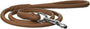 Dogline Laisse ronde en cuir souple pour chien, marron