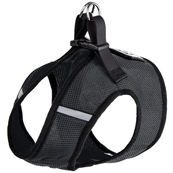 Dogline Harnais pour chien Boston en mesh nylon à enfiler, Noir
