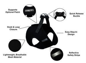 Dogline Boston Nylon Mesh Step-In Dog Harness, Black