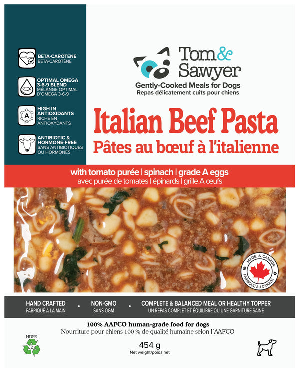 Tom&Sawyer Pâtes italiennes au bœuf congelées pour chiens