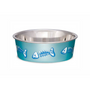 Loving Pets Bella Bowls Pet Bowl, Skeleton Metallic Blue