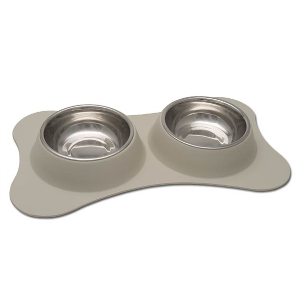 Loving Pets Bella Bowls Dolce Double Diner Flexible, Biscuit