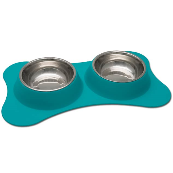 Loving Pets Bella Bowls Dolce Double Diner Flexible, Robins Egg