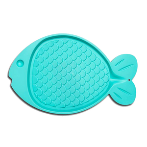 Bella Spill Proof Fish Shaped Cat Mat, Green