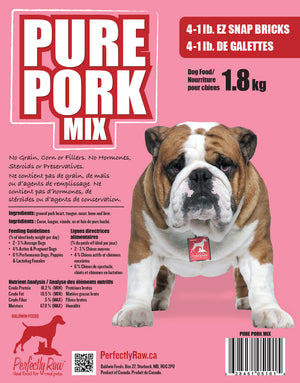 Perfectly Raw Pure Pork Mix Frozen Dog Food