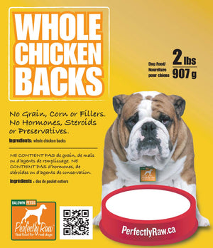 Perfectly Raw Whole Chicken Backs Frozen Dog Treats