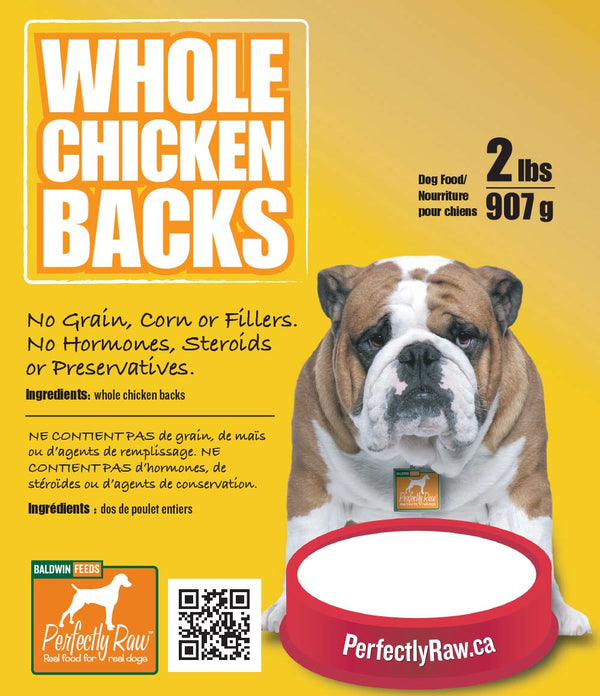 Perfectly Raw Whole Chicken Backs Frozen Dog Treats