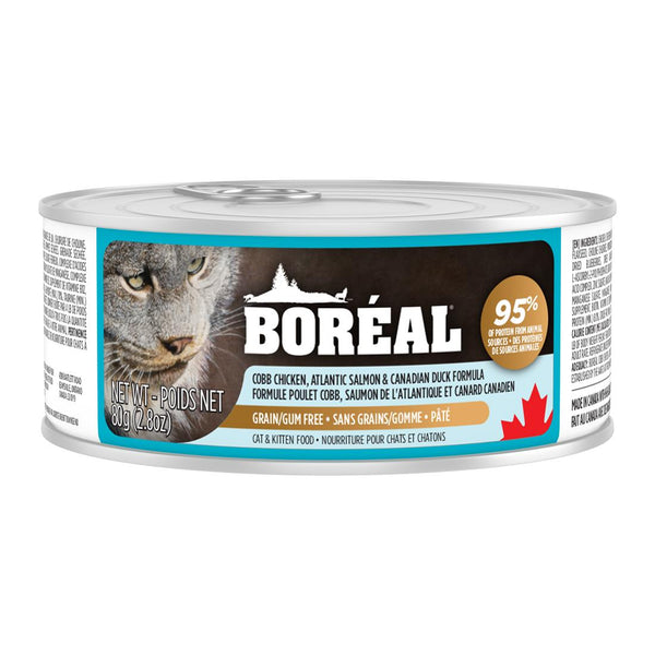 Boreal Cobb Chicken, Atlantic Salmon & Canadian Duck Grain-Free Wet Cat Food Can