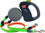 Wigzi Dual Doggie Retractable Leash, Green/Orange