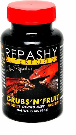 Repashy Superfoods Grubs 'N' Fruit Meal Replacement Powder Crested Gecko Food, 3-oz bottle