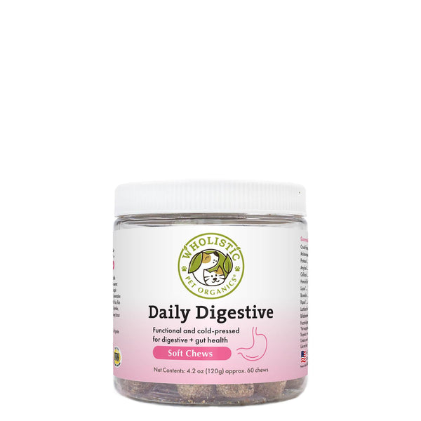 Wholistic Pet Organics Compléments masticables digestifs quotidiens pour animaux, 60 unités