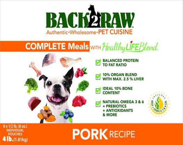 Back2Raw Complete Meals Pork Blend Frozen Dog Food