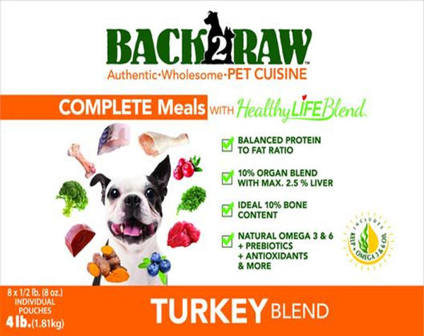 Back2Raw Complete Meals Turkey Blend Frozen Dog Food
