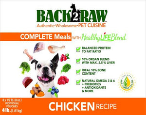 Back2Raw Complete Meal Chicken Recipe Frozen Dog Food