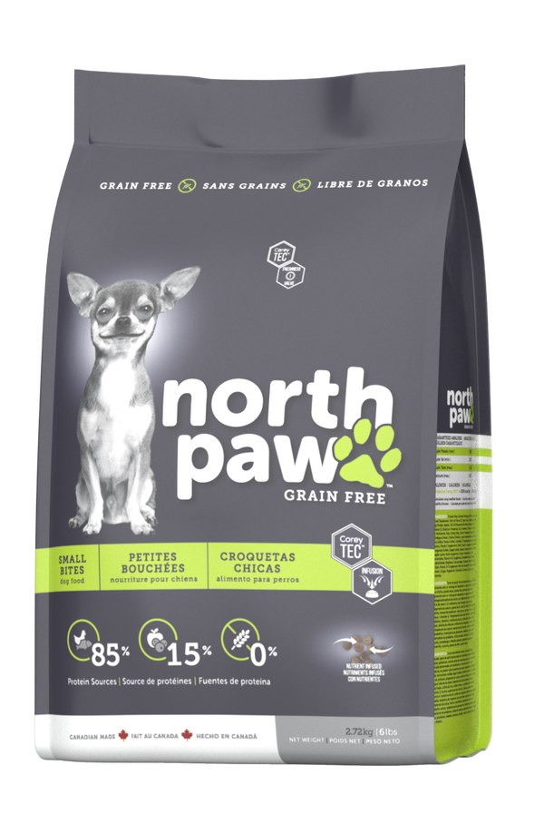 Nourriture sèche pour chiens North Paw Small Bites sans grains