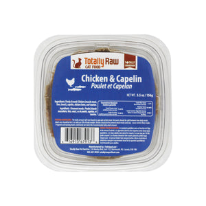 Totally Raw Pet Food Poulet et capelan Nourriture congelée pour chat, 156-grammes
