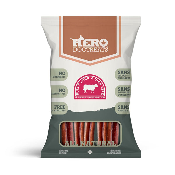 Gâteries pour chiens Bully Sticks HeroDogTreats, 12 po