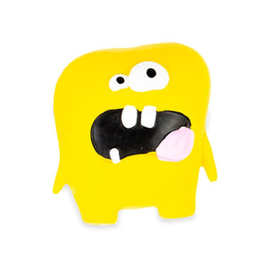Bud'z Mini Latex Monster Albert Squeaker Dog Toy, Yellow, 8-cm
