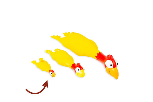 Bud'z Latex Chicken Squeaker Dog Toy, Yellow