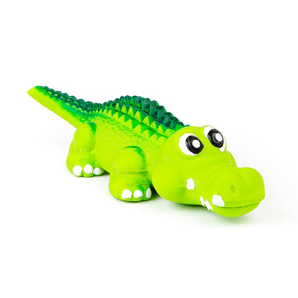 Bud'z Latex Alligator Squeaker Dog Toy Green