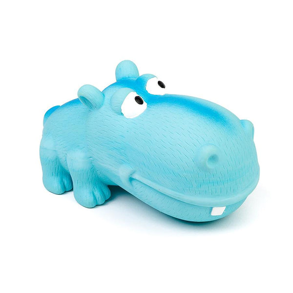 Bud'z Latex Big Snout Hippopotamus Squeaker Dog Toy, Blue, 18-cm
